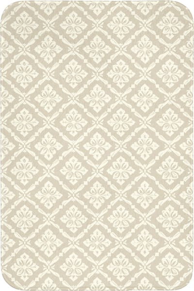 Badmat 60x90 cm - Antislip - Floraal - Ornament - Beige - Badmatten voor badkamer - Badkamermat - Douchemat - Badkamer mat