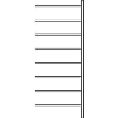 Aanbouwstelling R 3000, 8 legborden, B 1025 mm x D 300 mm, legborden gelakt