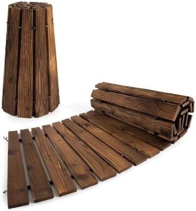 Houten Tuinpad - Loopbrug Pad - Buiten Decoreren - Niet-Glijdend Weerbestendig - 2.1 m - Houtkleur