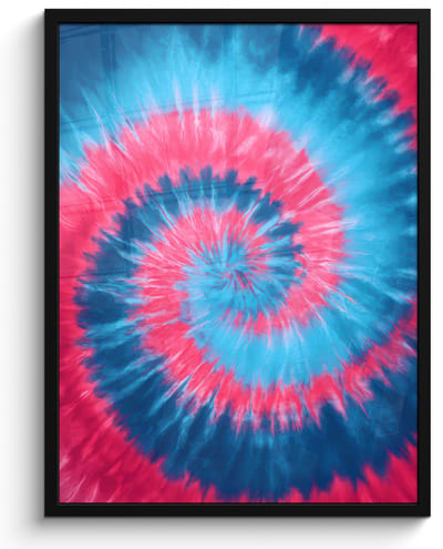 Poster in lijst - Fotolijst 60x80 cm - Posters - Spiraal - Roze - Draaiend - Posterlijst zwart - Decoratie - Wanddecoratie woonkamer - Muurdecoratie slaapkamer
