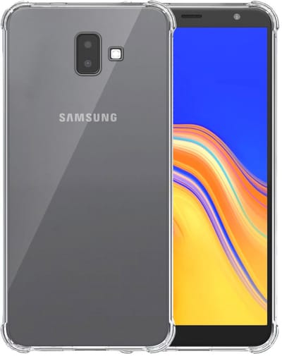 Smartphonica Telefoonhoesje Geschikt voor Samsung Galaxy J6 Plus Transparant Schokbestendig met Afneembaar Universeel Telefoonkoord - Backcover Case Siliconen ShockProof with Lanyard geschikt voor Samsung Galaxy J6 Plus 2018