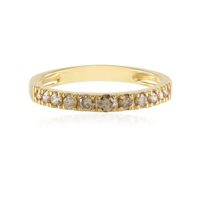 Cavill - Zilveren ring met I2 Champagne Diamant 0,306 ct - 925 Sterling Zilver Verguld - Ronde Briljantslijp Afrikaanse Diamant - Stijlvol & Exclusief