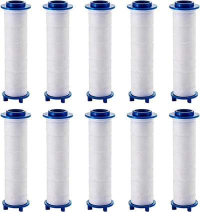 Set van 10 Vervangingsfilters voor Douchekop, Universele 9.5 cm Filtercartridge, Effectieve Kalkfiltratie en Hoge Dichtheid voor Schone Douchewaterkwaliteit