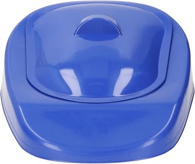 Ondersteek met deksel - Ergonomisch handvat - Grote capaciteit - Voor ouderen en zwangere vrouwen - Thuis en ziekenhuis - Donkerblauw