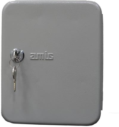AMIG sleutelkluisje grijs - 45 sleutels - staal - 30 x 24 x 7 cm - sleutels opbergen sleutelkastje