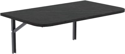 Opklapbare wandtafel - Inklapbaar bureau - Ruimtebesparend werken - Afgeronde hoeken - 80cm x 50cm - Droge steen