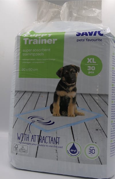 2 X SAVIC ppads zindelijkheidstraining voor puppy's30 stuks 60 x 90 cm XL superabsorberend , droog in 30 sec door de silicagel die ook de geur opneemt , met attractant (lokmiddel) zeer goede ppads