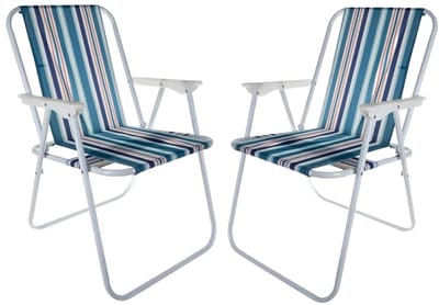 Trizand Klapstoel - 2x - multi - 50 x 43 x 75 cm - tot 100 kilo - opvouwbaar - visstoel/campingstoel