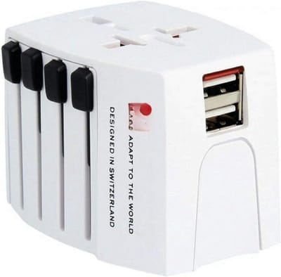 Thuys – MUV Universele Reisadapter – Met 2 USB – Poorten – 100V – 250W / 250V – 625W – Schokbeveiliging