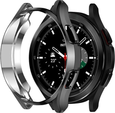 Strap-it TPU case - zwart bescherm hoesje geschikt voor Samsung Galaxy Watch 4 Classic 42mm - zwarte beschermhoes voor Samsung Galaxy Watch 4 Classic 42mm