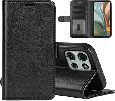 MobyDefend Hoesje - Geschikt voor Motorola Moto G75 - Wallet Book Case (Sluiting Achterkant) - Zwart