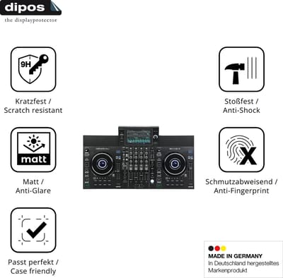 dipos – 2x Matte Pantserfolie geschikt voor Denon SC Live 4 Jog Wheel | 9H Screenprotector