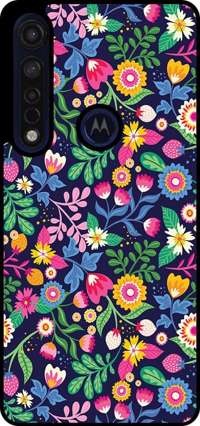 Smartphonica Telefoonhoesje Geschikt voor Motorola Moto G8 Plus met bloemen opdruk - TPU backcover case flower design geschikt voor Motorola Moto G8 Plus