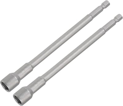 Magnetische schroevendraaier met 10 mm open-end sleutel en 1/4 inch hex shank, CR-V staal, lange hex sleutel voor auto-onderdelen reparatie, 2 stuks