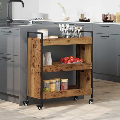 vidaXL - Keuken - Trolley - Oudhout - 70 - x - 30 - x - 82 - cm - Bewerkt - hout