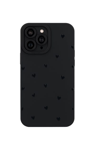 Hartjes Hoesje Geschikt voor iPhone 11 Telefoonhoesje Case Zwart