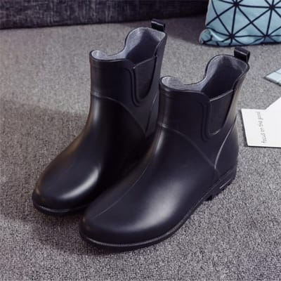 Dames Schoenen Mode Regenlaarzen Chelsea Dames Korte Schacht Dames Regenlaarzen Schoeisel Waterdicht Rubber Pvc Dames Schoenen 36 zwart
