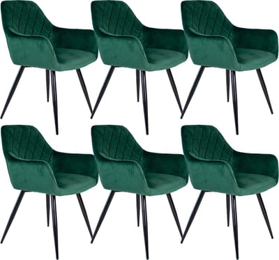 set van 6 Kick eetkamerstoel Monza - Donkergroen