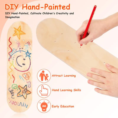 Allecto - Skateboard - DIY Skateboard - Creatieve Vrijheid - Houten Deck - Kinderen - Persoonlijk Ontwerp - 43 x 13 x 1 cm