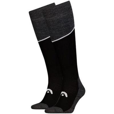 HEAD Skisokken Kneehigh - 2 paar - Black / Grey Melange - Maat 31/34