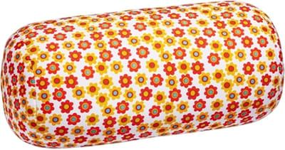 Kuschelmaxx Rolkussen - Sierkussen Rond Cilinder 17 x 33 cm - Blumen-design - Stevig en zacht - Mooie print - Gevuld met microgranulaat - Vormvast & Wasbaar - Ideaal voor op de bank, bed, auto of op reis - Inclusief Wasnet