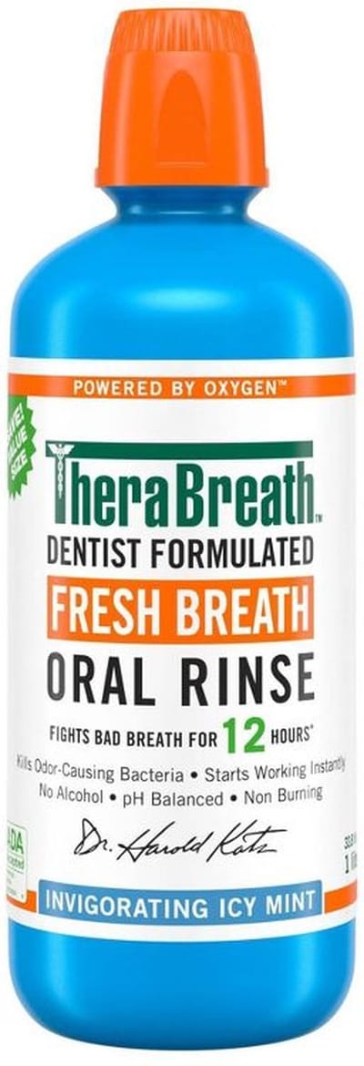 TheraBreath Fresh Breath Mouthwash - Icy Mint - Mondwater - 1l