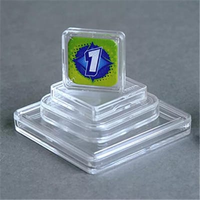 10 Stuks Hoge Kwaliteit 10 Maten Vierkant Transparant Plastic Acryl Beschermer Containers Doosje Voor Token Bordspel Houder Dozen gray