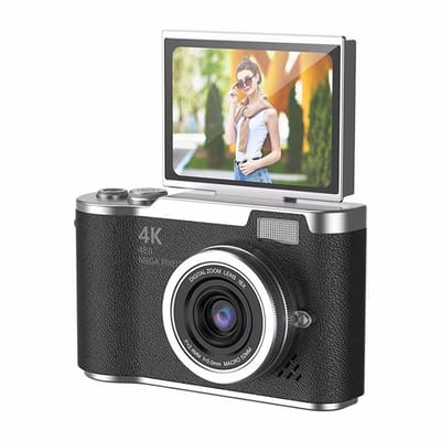 Slimlogy LK007 Pro 4K Draaibare Digitale Camera - 48 MP - Zwart - Selfiecamera met 8x Zoom - Vlogcamera