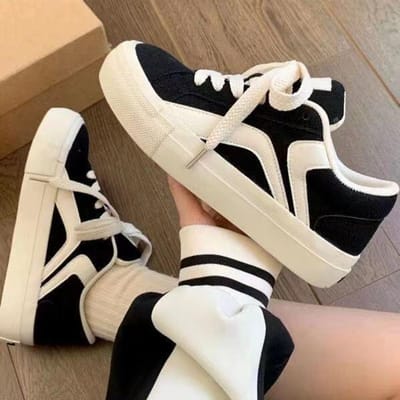Canvas Schoenen Dames Lente en Zomer Nieuwe Niche Lichtgewicht Schoenen Student Veelzijdig Casual Sport Board Schoenen 40 zwart