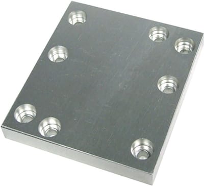 Pompvoet Aluminium - Trillingsdemper - PC Waterkoeling - Drievoudige Ontkoppeling - 8x9x1.2 cm - Zilver
