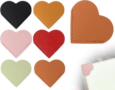 6 stuks bladwijzers, zes kleuren leer hart bladwijzers boek accessoires voor hoekpagina, handgemaakte boekenlegger, creatieve hoekbladwijzers