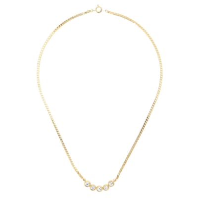 Behave – Ketting – Goudkleur – 45cm – Met vijf kristalsteentjes