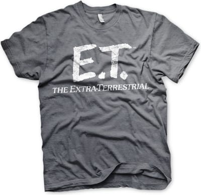 E.T. T-shirt met ‘Extra-Terrestrial Distressed’-logo, donkergrijs gemêleerd