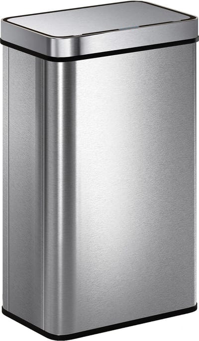 HOMCOM Sensor Bin Roestvrij Staal 39L x 27B x 66H cm Zilver