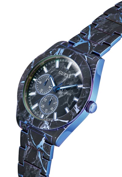 Guess Flash Quartz Analoog Horloge Zwart Kast: 100% Gerecycled Staal | Armband: 100% Roestvrij Staal 44 mm GW0953G1, GW0953G2