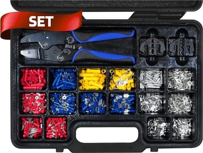 SW-Stahl 42590L kabelschoenklemset I 1000-delige kabelschoenset I perstang kabelschoenset I perstang verwisselbare bekken voor ongeïsoleerde en geïsoleerde kabelschoenen I klemtang voor kabelschoenen