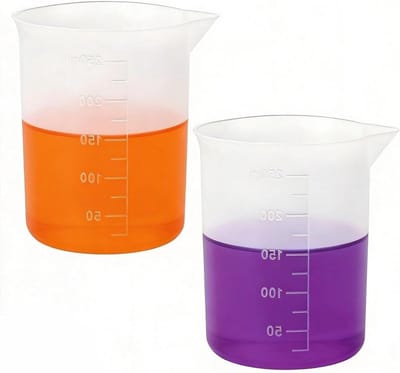 Maatbeker van siliconen 250 ml, set van 2, ideaal voor epoxyhars, gieten, mengen en doseren in de keuken en handwerk projecten