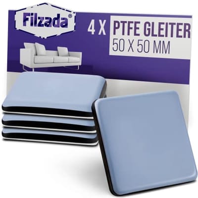 Teflon meubelglijders 50 x 50 mm - zelfklevend en professioneel - 4 stuks