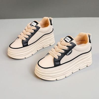 Nieuwe Color-blocking Damesschoenen voor Zomer en Herfst Dikke Zool Slijtvast en Veelzijdig Ademende Boardschoenen 40