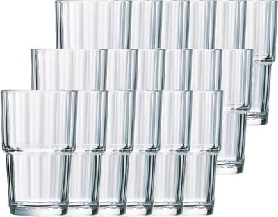 Arcoroc Longdrinkglazen Norvege - 18x stuks - glas - 270 ml - Koffie/thee glazen - Stapelbaar