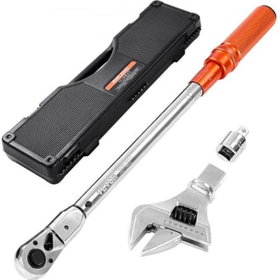 VEVOR Click momentsleutelset (verstelbaar) met 1/2 inch aandrijving 27,1–216,8 Nm, tweeweg momentsleutelset met dubbele schaalverdeling, 72 tanden ±3% hoge precisie voor autoreparaties