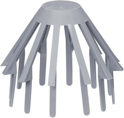 Bladvanger PVC - Regenpijp Bescherming - Dakgoot Onderhoud - Eenvoudige Installatie - 75mm - Grijs