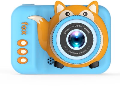 TEKROA® Digitale Kindercamera – Kinder Fototoestel – 20MP -Dubbele Lens – Geschikt voor 3-12 Jaar – Anti-Slip Beschermhoes—Fox Q3 - Blauw