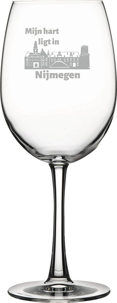 Gegraveerde Rode wijnglas 46cl Nijmegen