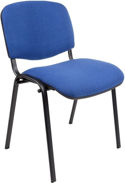 Vergaderstoel of conferentiestoel basic zwart frame zonder armleuningen Donkerblauw stof