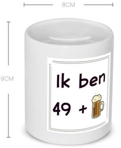 Akyol - ik ben 49 + 1 Spaarpot - 49+1 - mensen die 50 zijn geworden - 50 jaar sarah en abraham cadeau - jubileum man en vrouw - verjaardags - grappige tekst - jarig - verjaardag - 350 ML inhoud