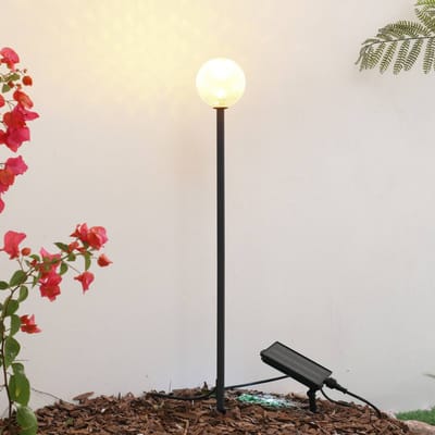 Lindby - Sfeerverlichting buiten - 1licht - Aluminium, glas, kunststof - H: 85.8 cm - zwart, helder - Inclusief lichtbron