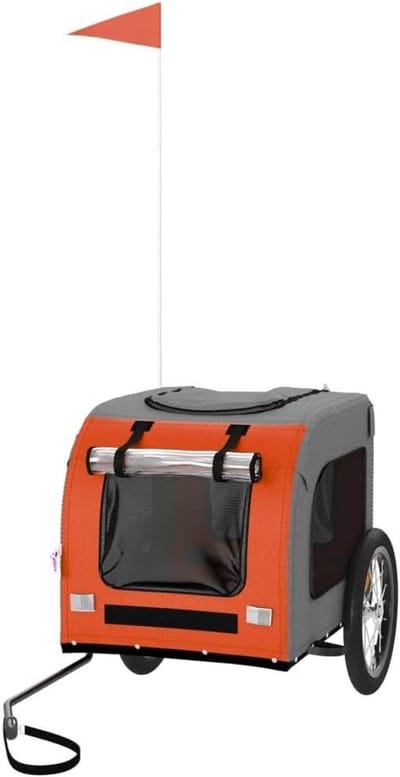 Hondenfietskar - Dierenkar - Comfortabel Reizen - Robuust IJzeren Frame - 125 x 64 x 66 cm - Oranje