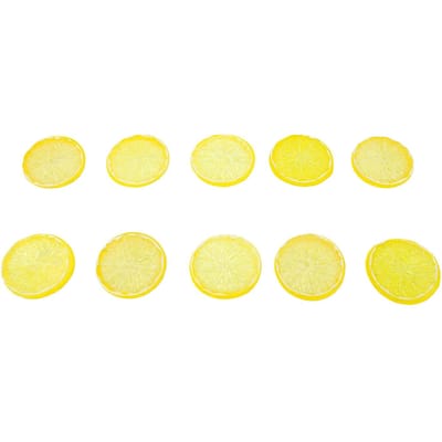 60 pièces Tranches de Citron Simulation PVC Citron Décorations Fruit Artificiel Accessoire pour Bricolage Photographie Cuisine Fête