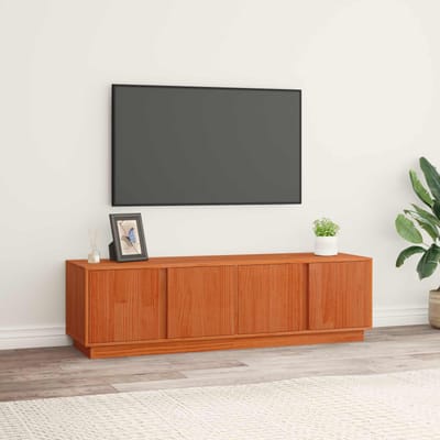 vidaXL - TV - Kast - Waskleur - Bruin - 140 - x - 40 - x - 40 - cm - Massief - grenenhout